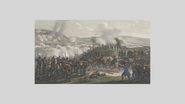 Das Gefecht bei Gisikon vom 23. November 1847. Druckgrafik von 1848.