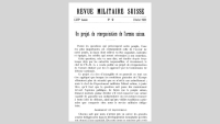 DAMALS - Gelesen in der « Revue militaire suisse » de février 1921